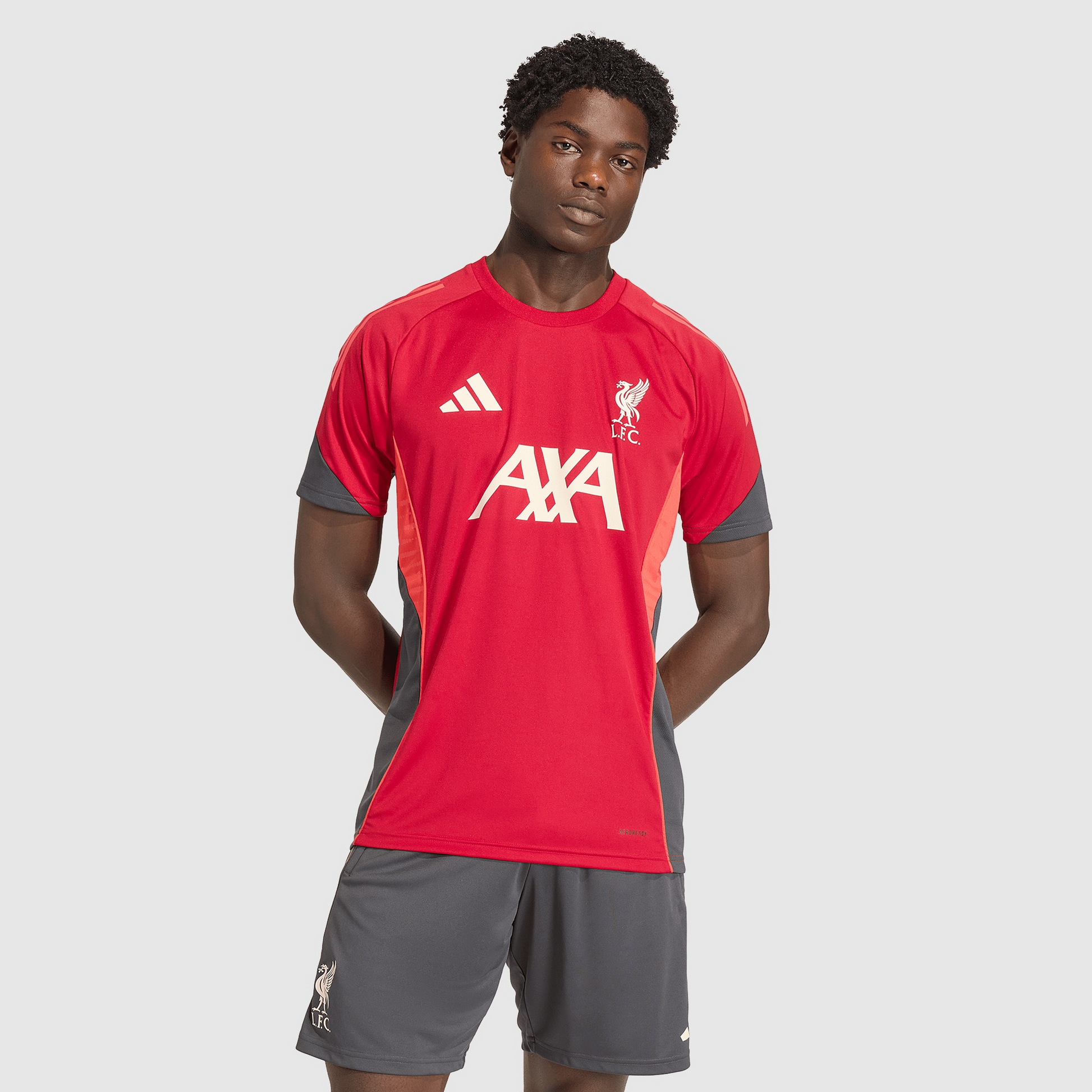 Liverpool 25/26 Training Jersey Red - worn by model front