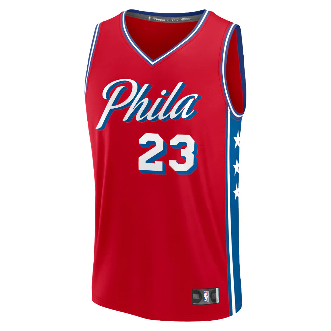 Camiseta unisex de la NBA de Tyrese Maxey, Philadelphia 76ers, 23/24, azul marino, edición City