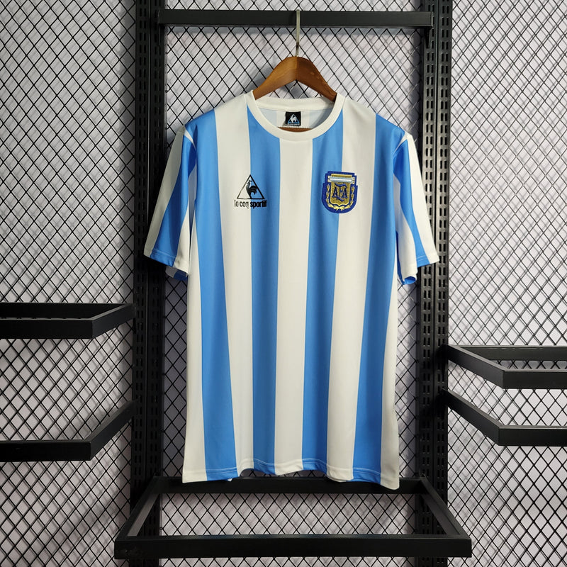 Imagem do produto Camisa Argentina Titular 1986 - Versão Retro com entrega para brasileiros no Reino Unido