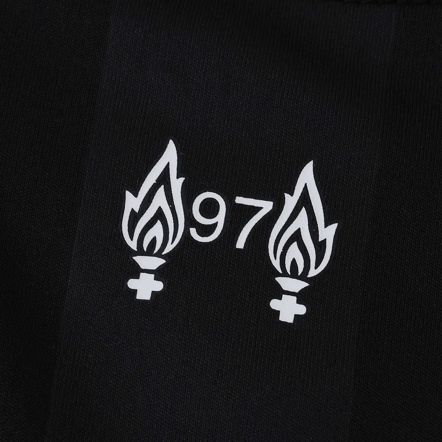 Liverpool 25/26 Goalkeeper Black Jersey - 97 memorial flames detail