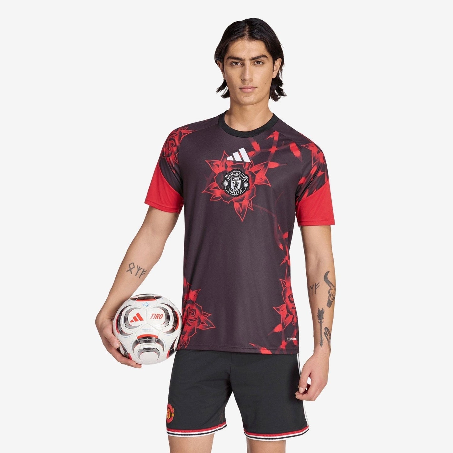Manchester United 26/27 Pre Match Jersey - worn by model close-up