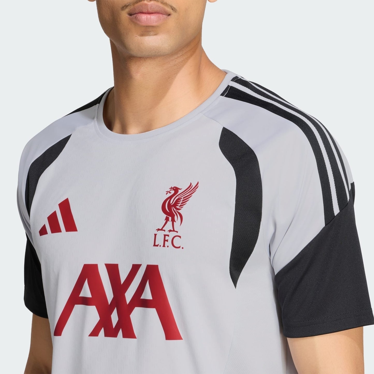 Liverpool 26/27 Training Jersey Grey - chest and crest detail