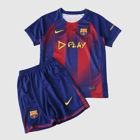 Barcelona 25/26 Home Kids Kit Ed Sheeran - shirt and shorts