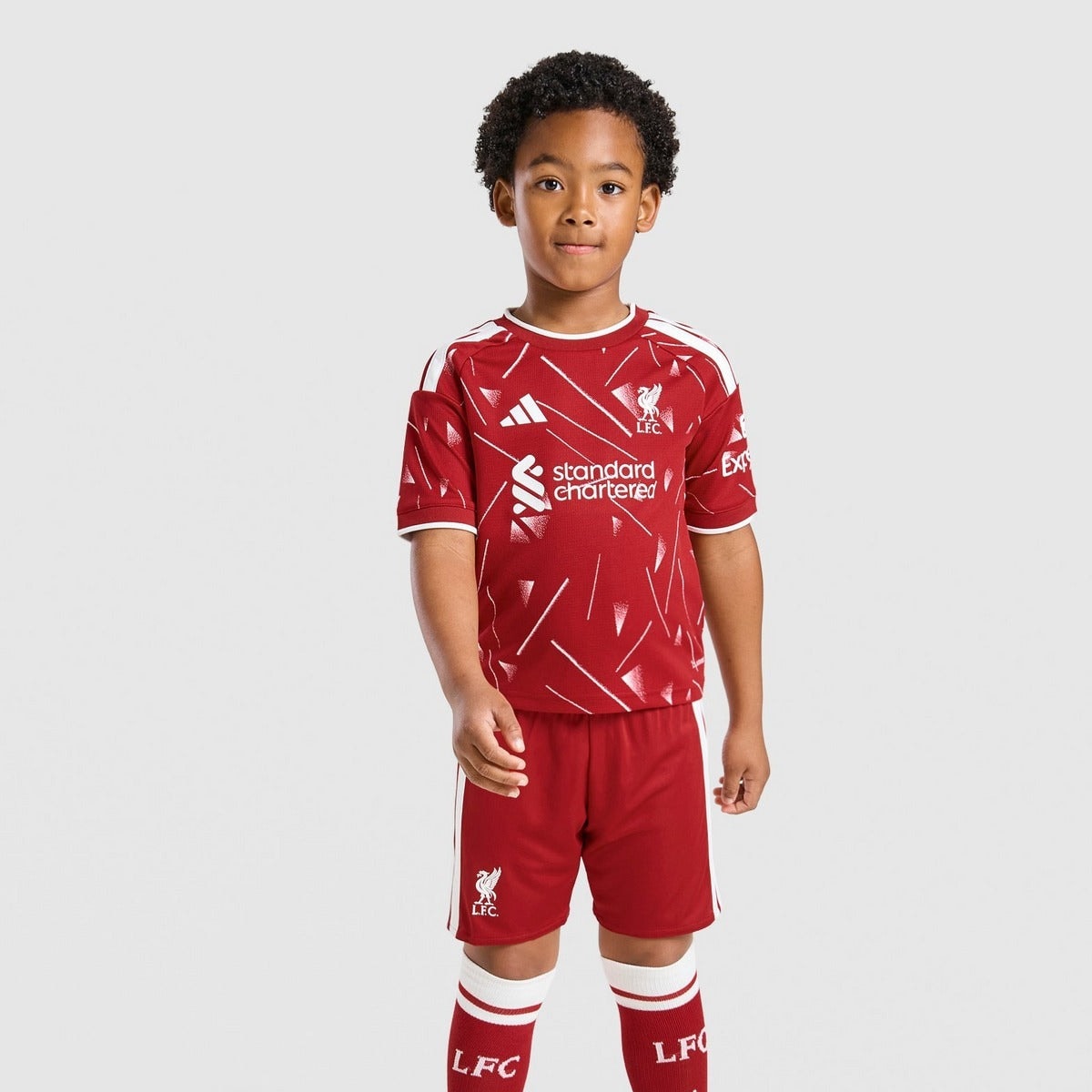 Liverpool 26/27 Home Kids Kit - worn by model front