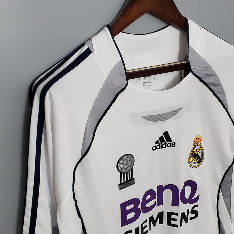 Real Madrid Home Shirt 06/07 - Long Sleeve Retro Version