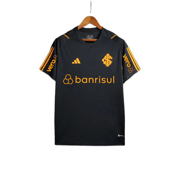 Camiseta de entrenamiento del Internacional 23/24 - Negra - Todos los patrocinadores - Versión para aficionados 