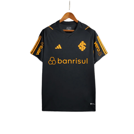 Camisa de treino do Internacional 23/24 - Preta - Todos os patrocinadores - Versão Torcedor 