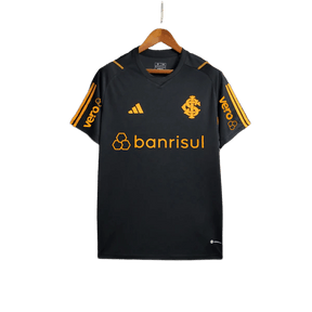 Camisa de treino do Internacional 23/24 - Preta - Todos os patrocinadores - Versão Torcedor 
