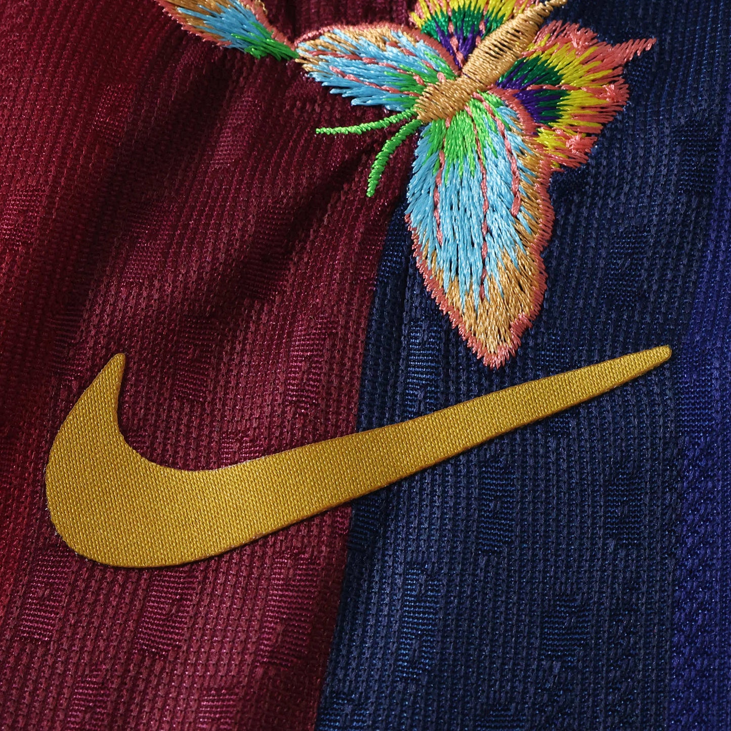 Barcelona 26/27 Home Embroidered Player Jersey - Nike swoosh and floral embroidery detail