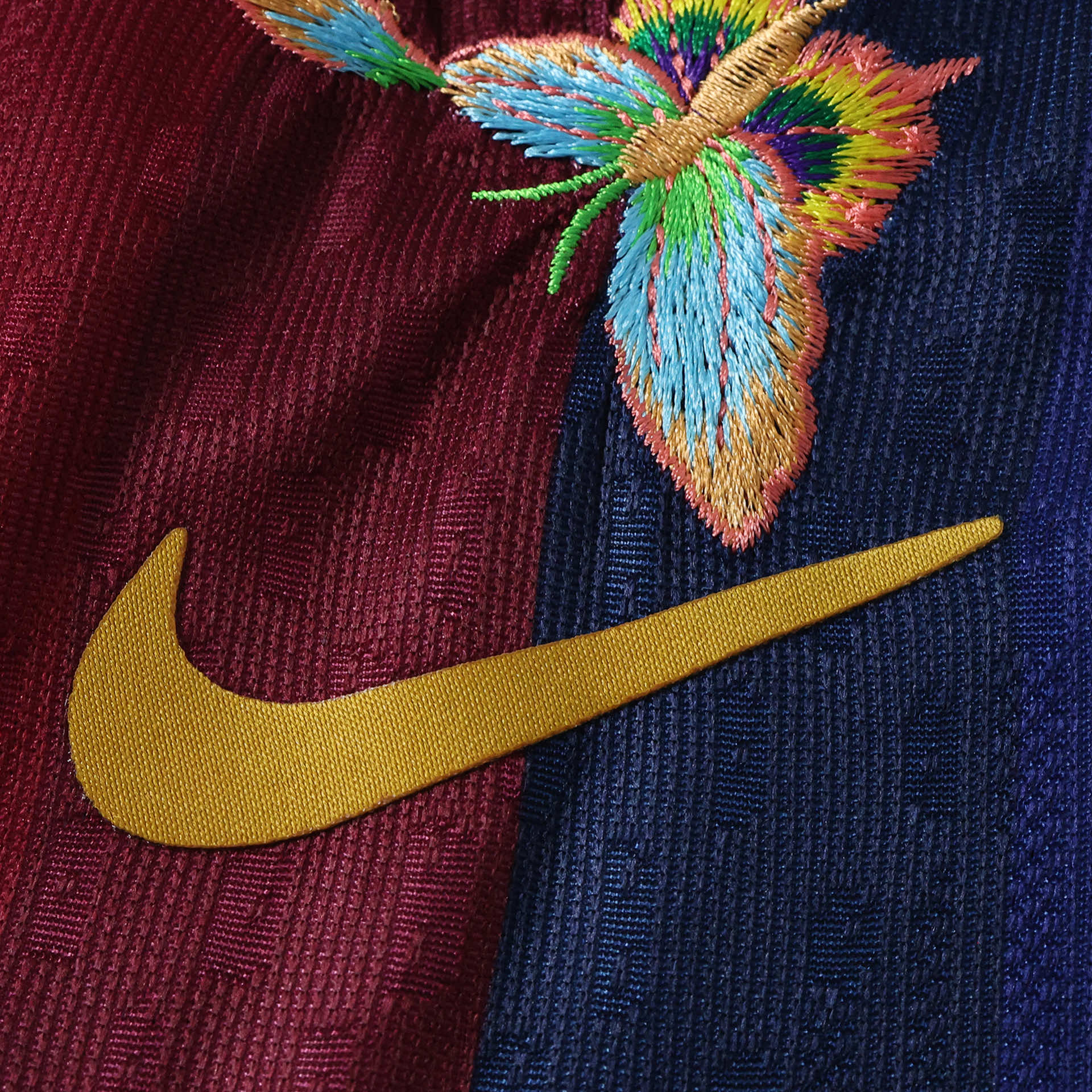 Barcelona 26/27 Home Embroidered Player Jersey - Nike swoosh and floral embroidery detail
