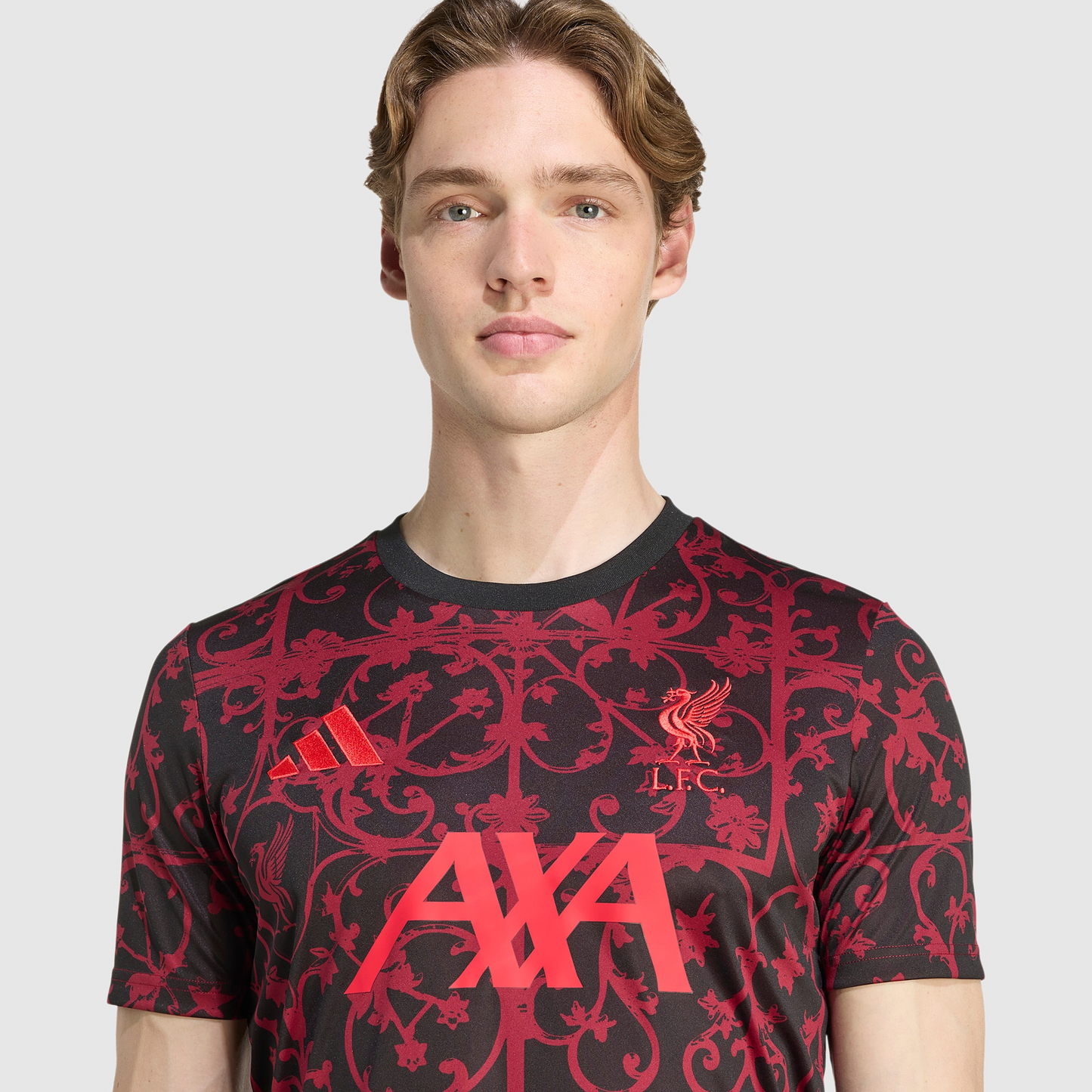 Liverpool 25/26 Pre Match Jersey - chest and crest detail