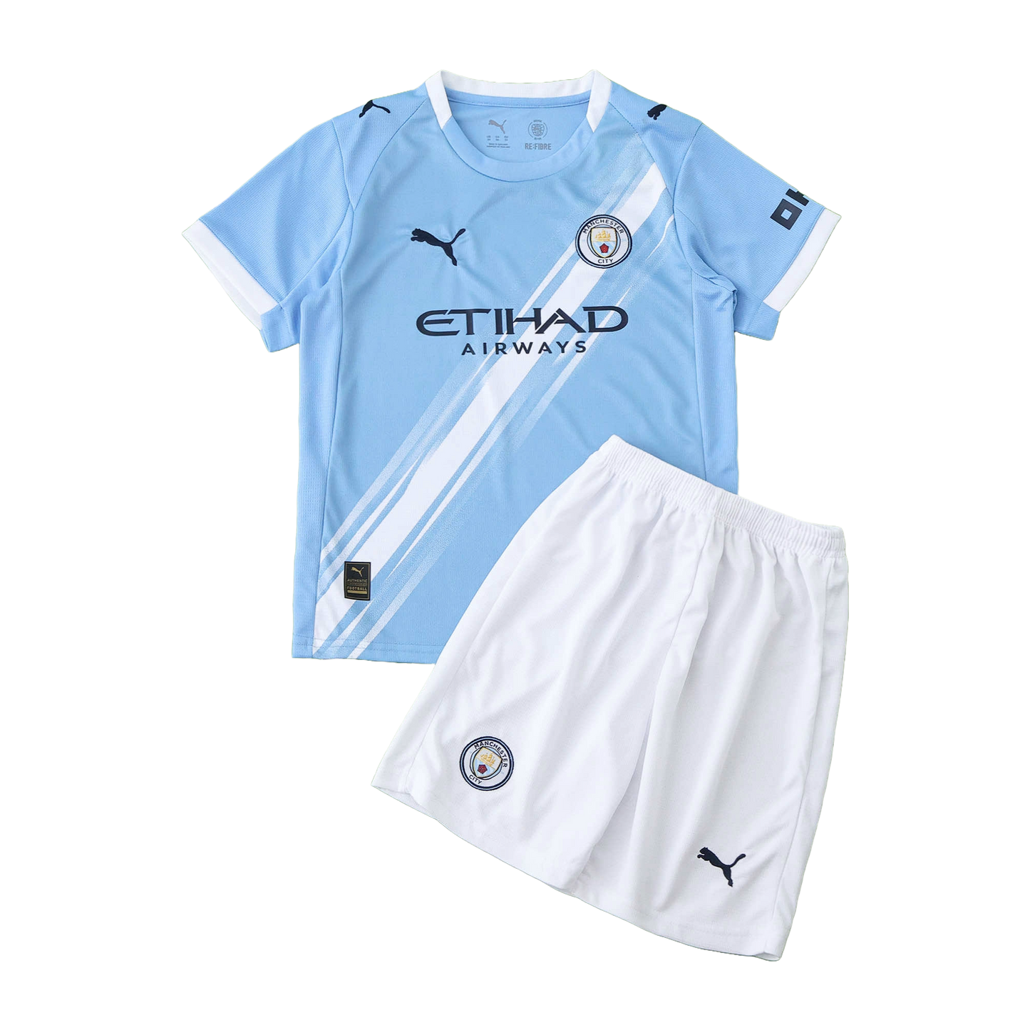 Manchester City 25/26 Home Kids Kit - shirt and shorts front