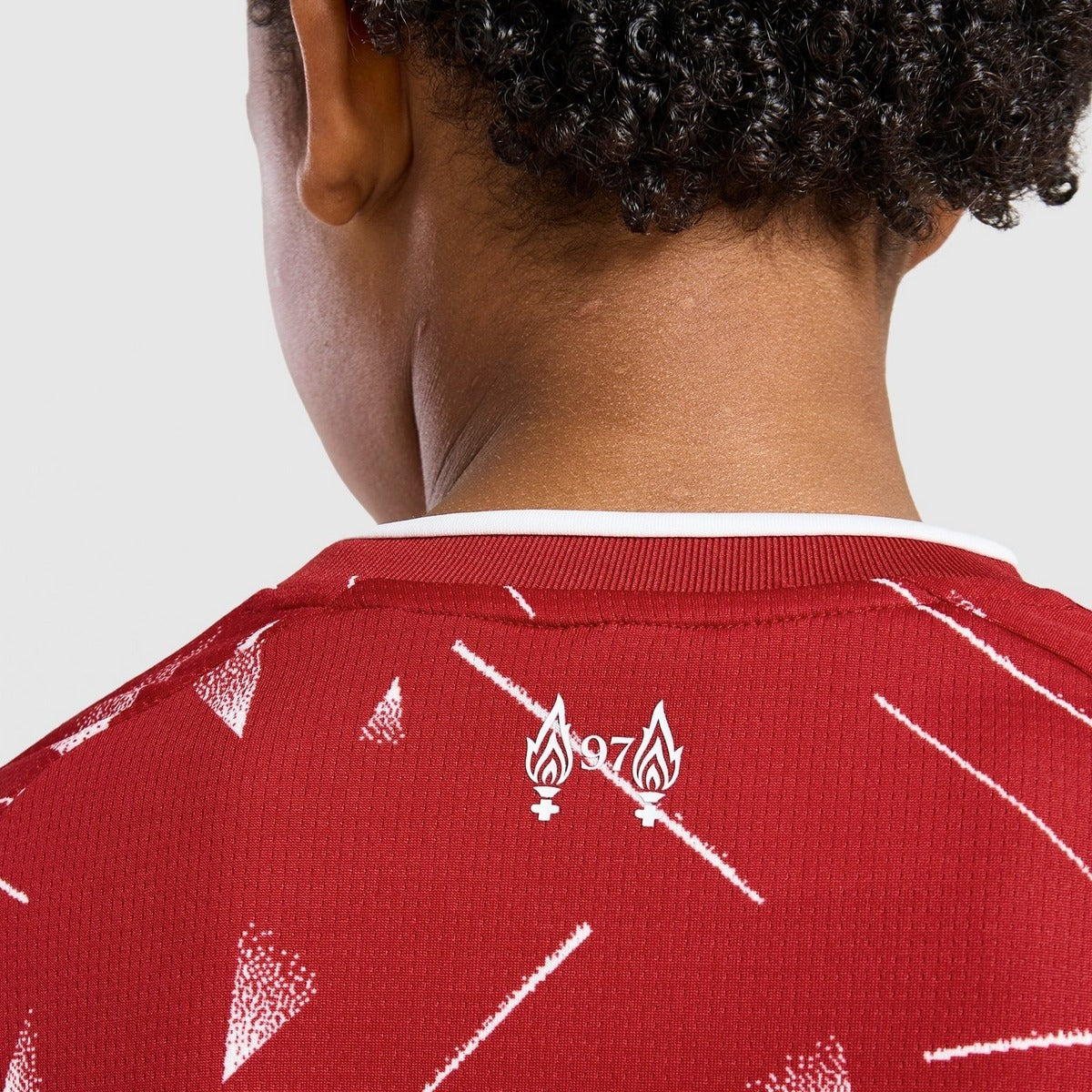 Liverpool 26/27 Home Kids Kit - 97 memorial flames detail