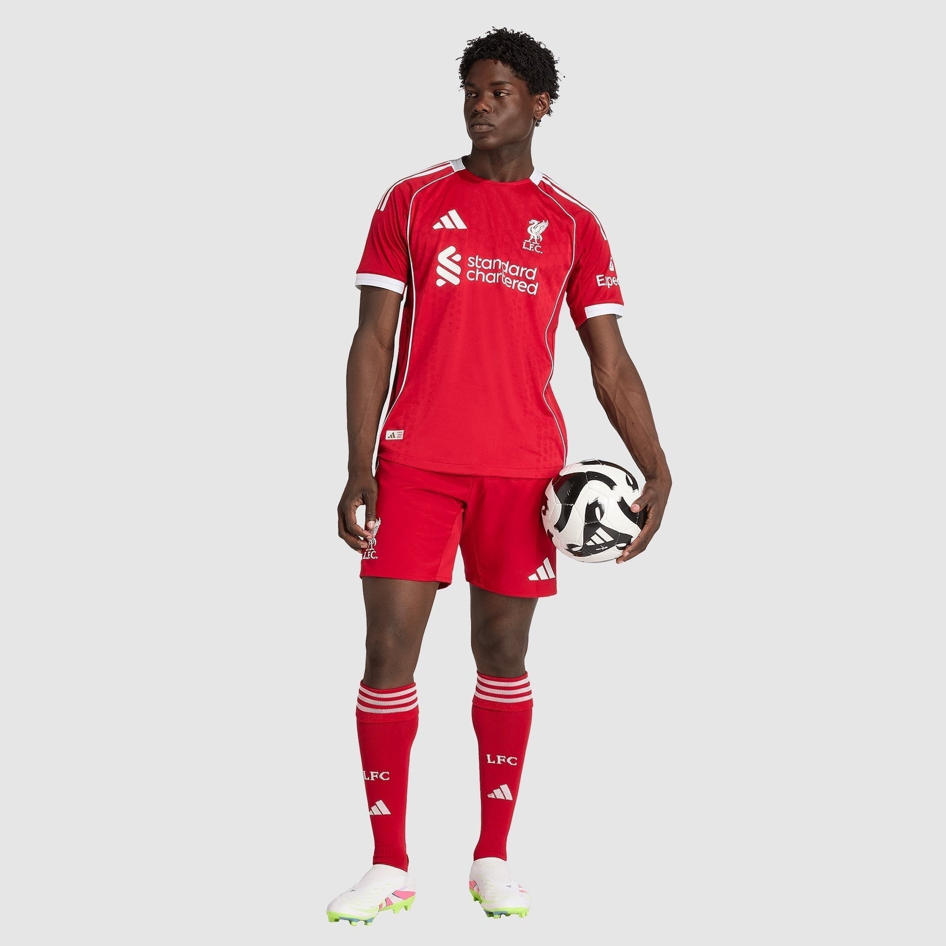 Liverpool 25/26 Home Player Jersey - worn by model full length