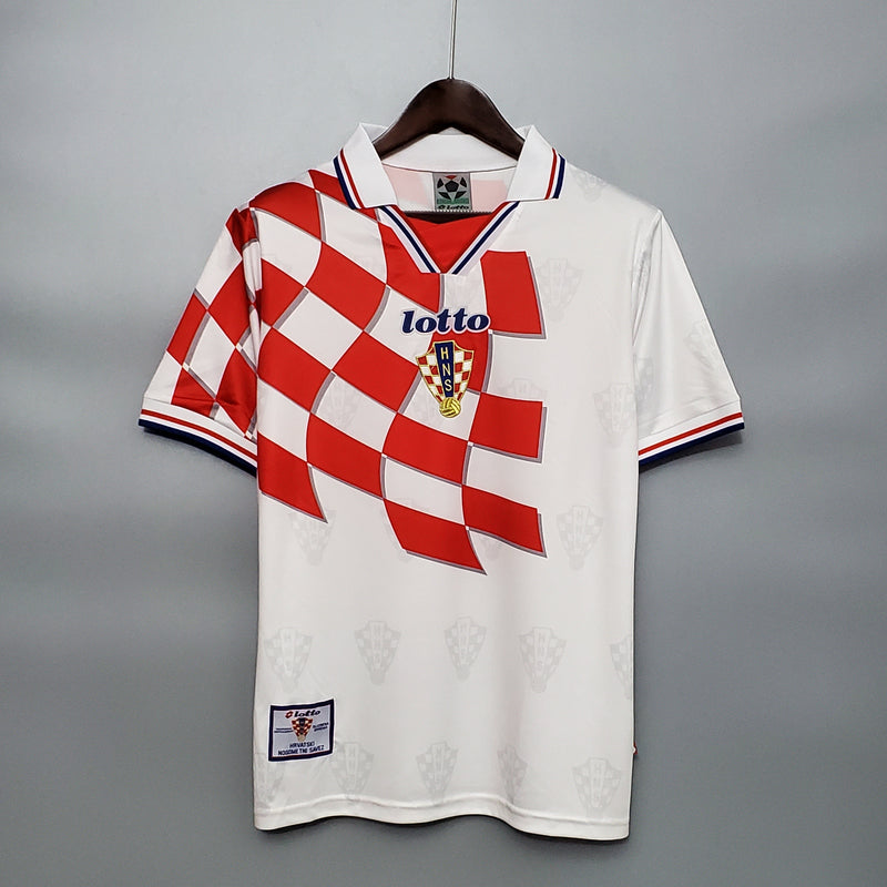 Imagem do produto Camisa Croácia 1998 Titular - Versão Retro com entrega para brasileiros no Reino Unido