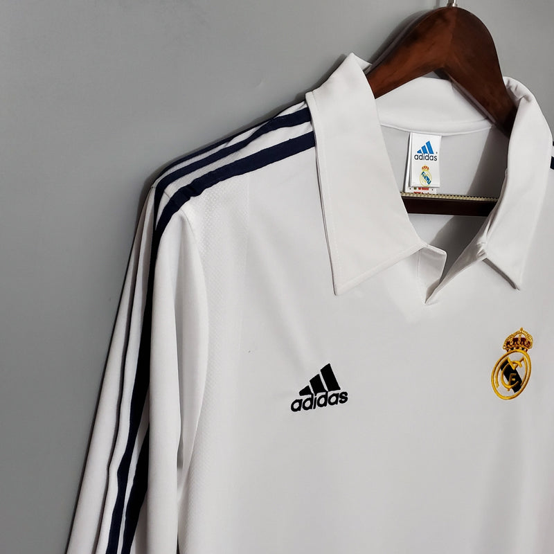 Real Madrid 2002 Home Shirt - Retro Long Sleeve Version