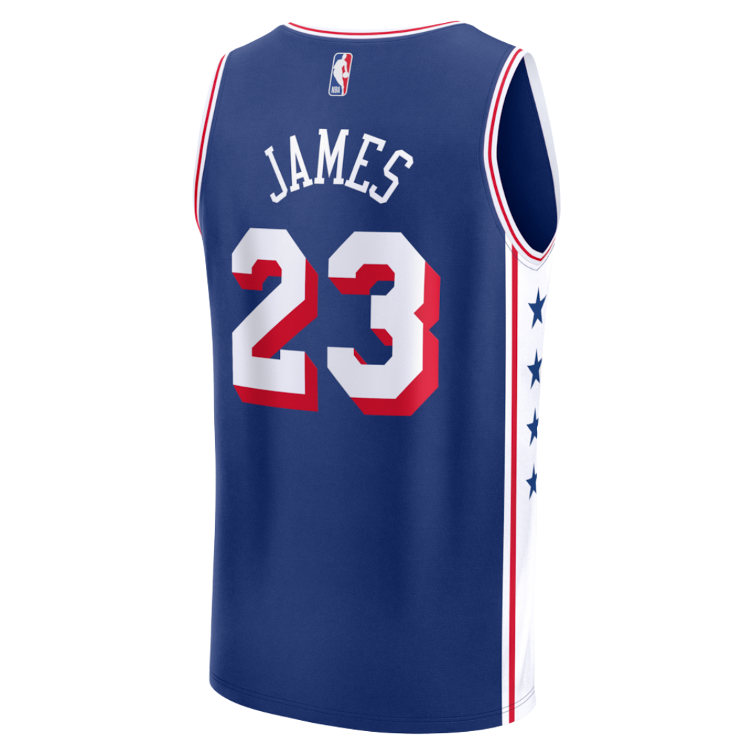 Camisa NBA Tyrese Maxey Philadelphia 76ers Unissex 23/24 - Azul Marinho - Edição City 