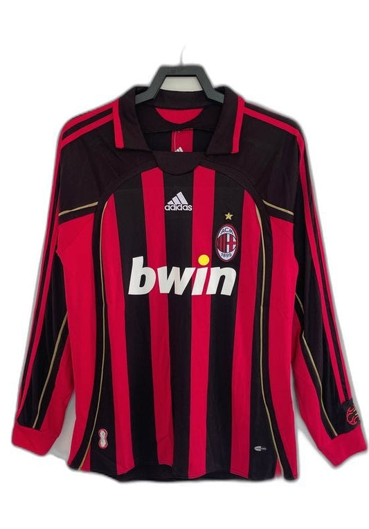 Camiseta de local del AC Milan 06/07 I - Versión retro de manga larga