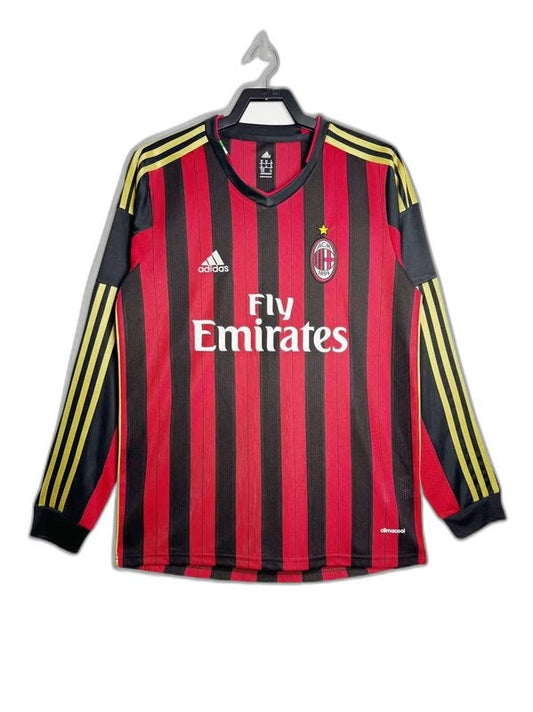 Camisa Home AC Milan 13/14 I - Manga Longa Versão Retro