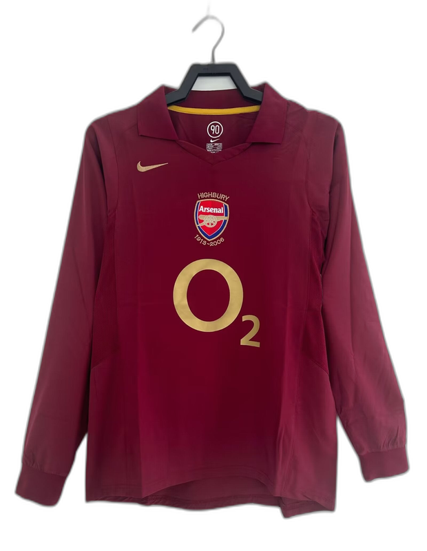Camisa Arsenal 05/06 I Home - Manga Longa Versão Retro