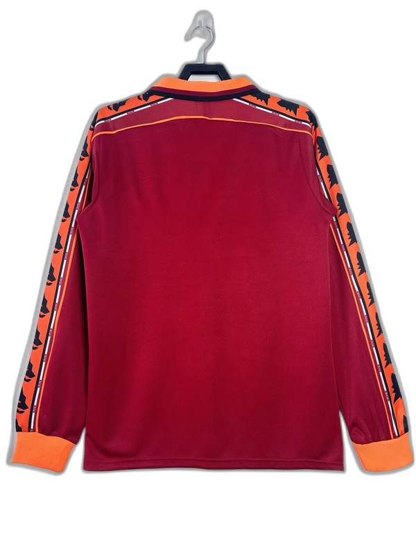 Camisa AS Roma 98/99 I Home - Versão retrô de manga comprida
