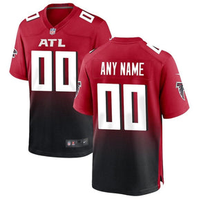 Atlanta Falcons - Camisa de jogo alternativa personalizada da NFL - Vermelha