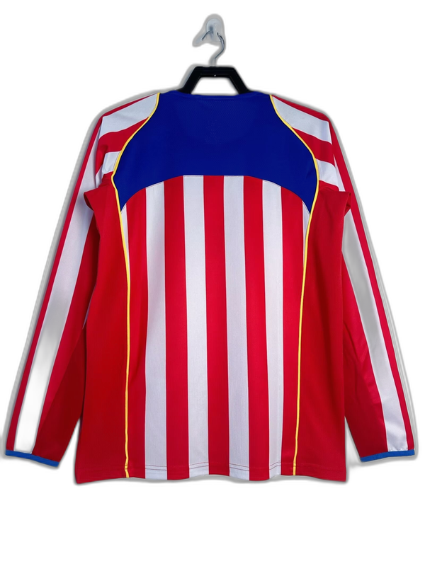 Camisa titular do Atlético de Madrid 04/05 I - Versão retrô de manga comprida