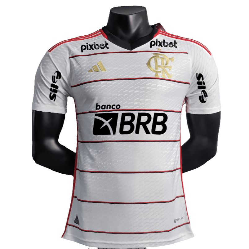 Camisa reserva Flamengo 23/24 II - Todos os patrocinadores - Versão jogador 