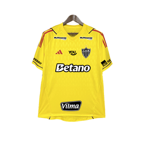 Camisa de Goleiro Atlético Mineiro 24/25 - Amarela - Todos os Patrocinadores - Versão Torcedor 