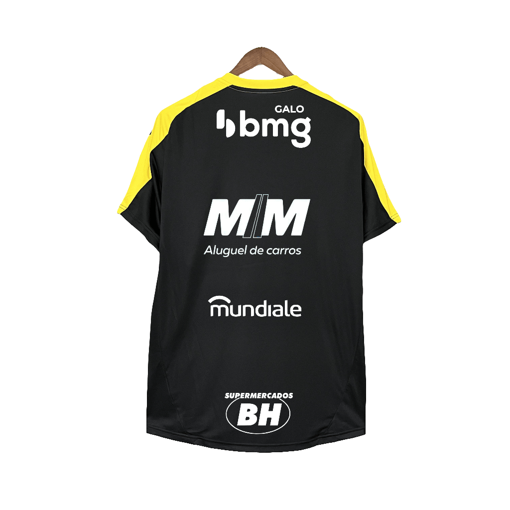 Camisa de Treino do Atlético Mineiro 25/26 - Todos os Patrocinadores - Preta - Versão Torcedor 