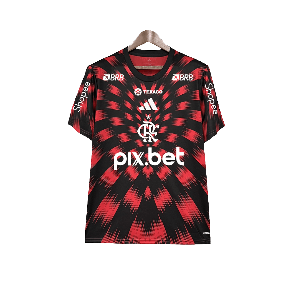 Camisa Flamengo 25/26 Pré-Jogo - Todos os Patrocinadores - Versão Torcedor 