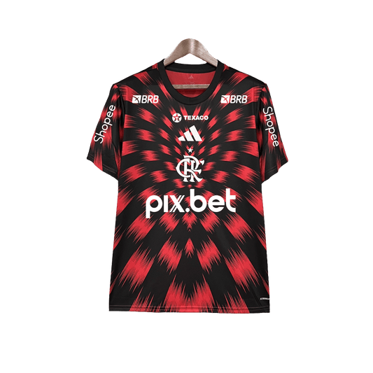Camisa Flamengo 25/26 Pré-Jogo - Todos os Patrocinadores - Versão Torcedor 