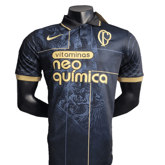 Camiseta Polo Corinthians 23/24 - Negra - Versión Fan 