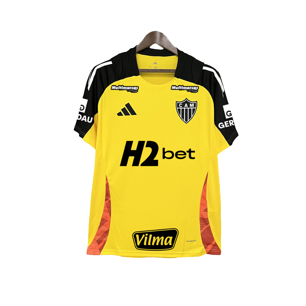 Camisa de Treino Amarela 25/26 do Atlético Mineiro - Todos os Patrocinadores - Versão Torcedor
