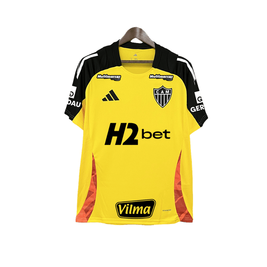 Camisa de Treino Amarela 25/26 do Atlético Mineiro - Todos os Patrocinadores - Versão Torcedor