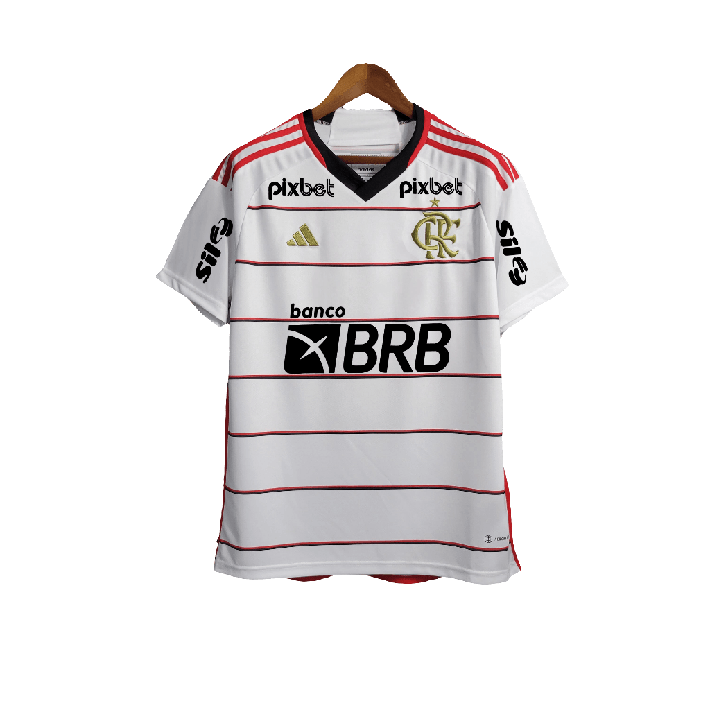 Camisa reserva Flamengo 23/24 II - Todos os patrocinadores - Versão Torcedor 