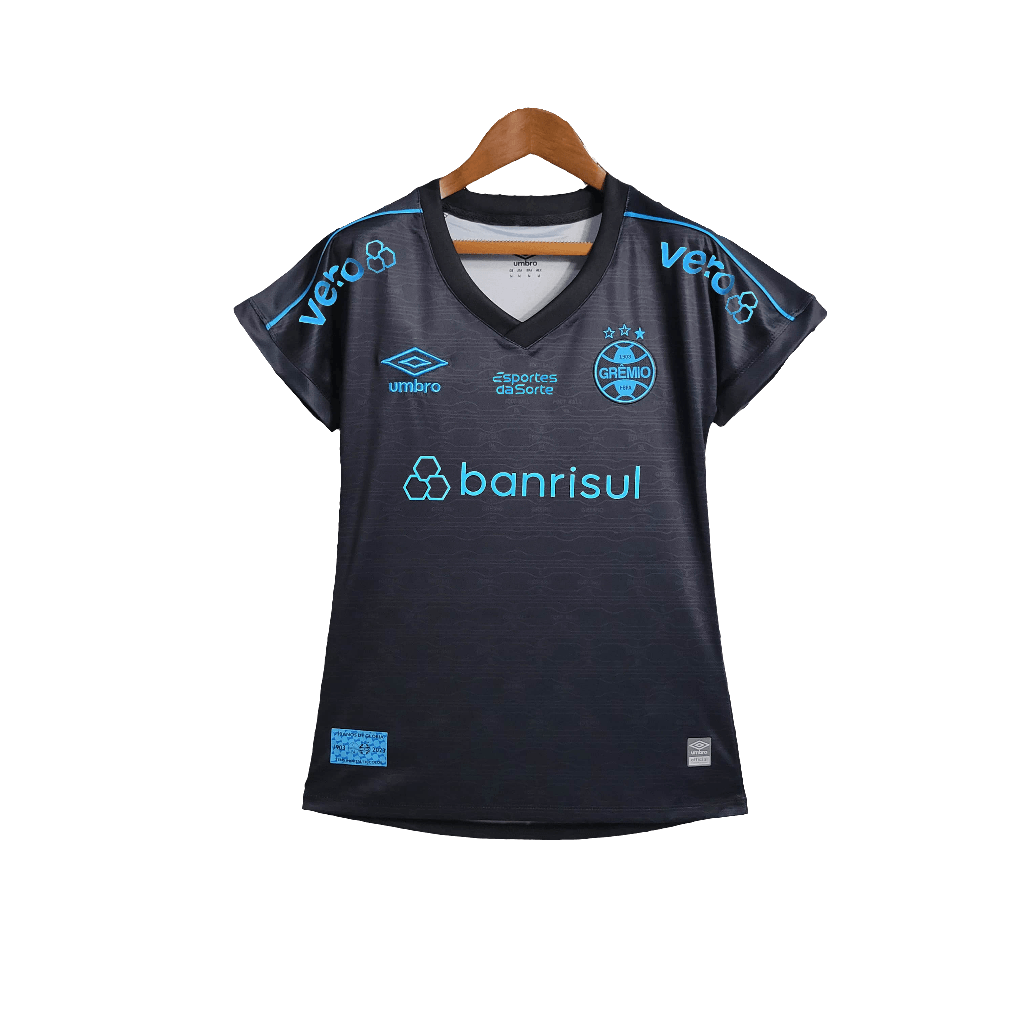 Camisa Terceiro Grêmio 23/24 III - Todos os Patrocinadores - Feminino 