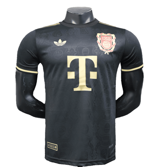 Camisa Bayern de Munique 25/26 Edição 125º Aniversário - Preta - Versão Jogador 