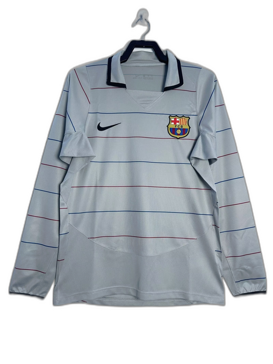 Camisa reserva do Barcelona 03/04 II - Versão retrô de manga comprida
