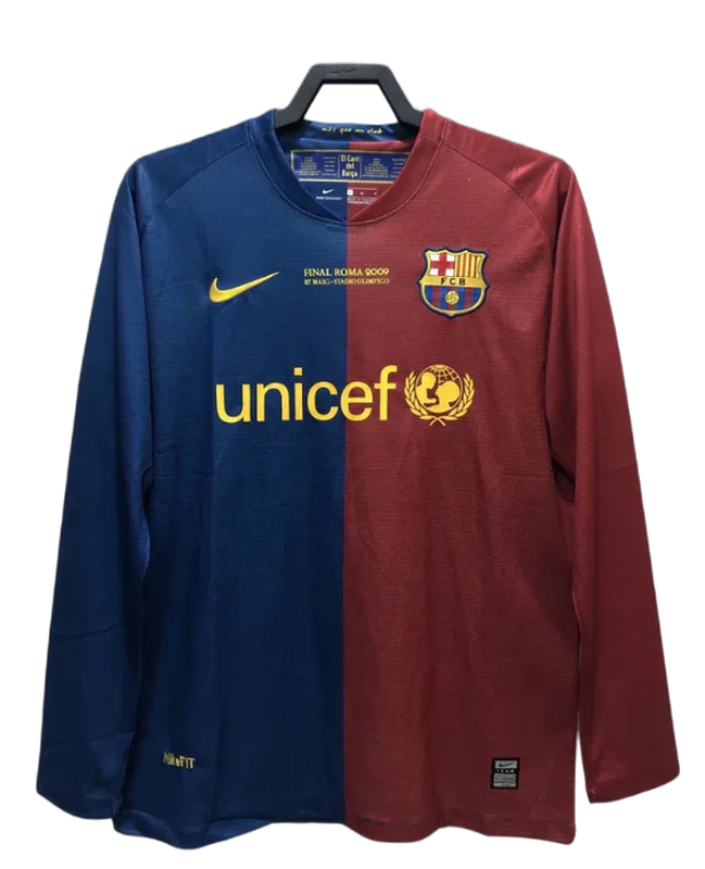 Camisa Barcelona 08/09 I Home - Manga Longa Versão Retro