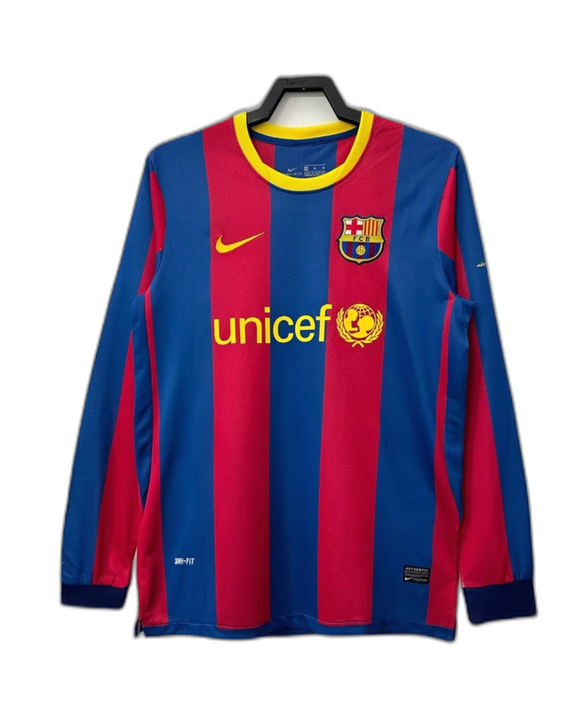 Camisa Barcelona 10/11 I Home - Manga Longa Versão Retro