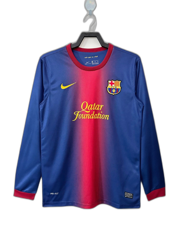Camisa Barcelona 12/13 I Home - Manga Longa Versão Retro