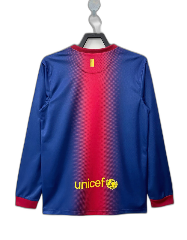 Camisa Barcelona 12/13 I Home - Manga Longa Versão Retro