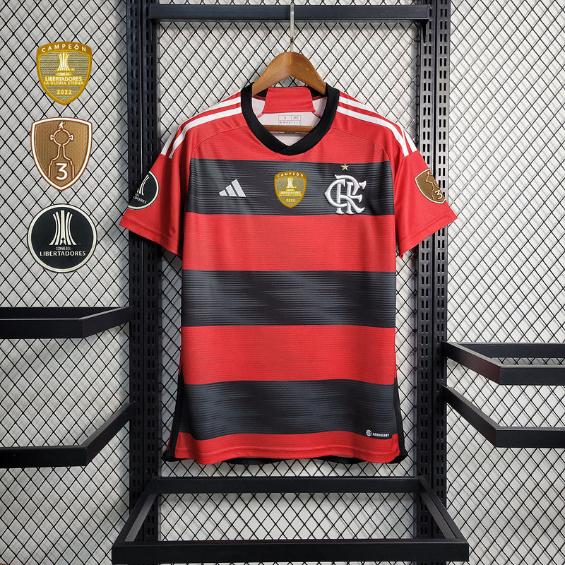 Imagem do produto Flamengo23-24 Home + patchs! com entrega para brasileiros no Reino Unido