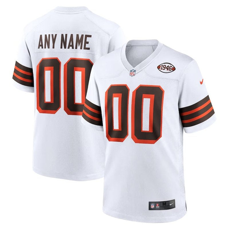 Cleveland Browns - Camisa NFL Alternativa Personalizada Coleção 1946 - Marrom - Branco