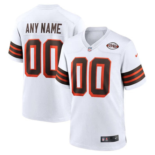Cleveland Browns - Camisa NFL Alternativa Personalizada Coleção 1946 - Marrom - Branco
