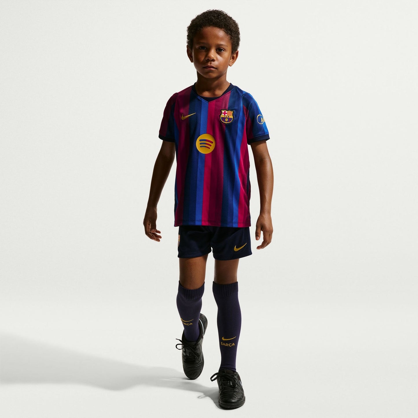Barcelona 26/27 Home Kids Kit - worn by model front