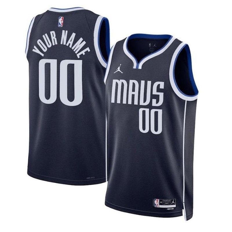 Camisa NBA Dallas Mavericks Unissex 2023 - Edição Statement - Azul-Marinho 