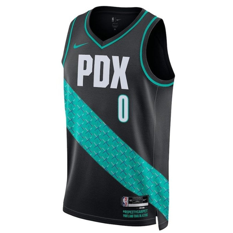 Camiseta unisex de la NBA Damian Lillard de los Portland Trail Blazers 2023 - Edición City - Negra