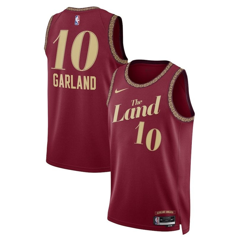 Camisa Darius Garland Cleveland Cavaliers Unissex 23/24 NBA - Vinho - Edição Cidade 